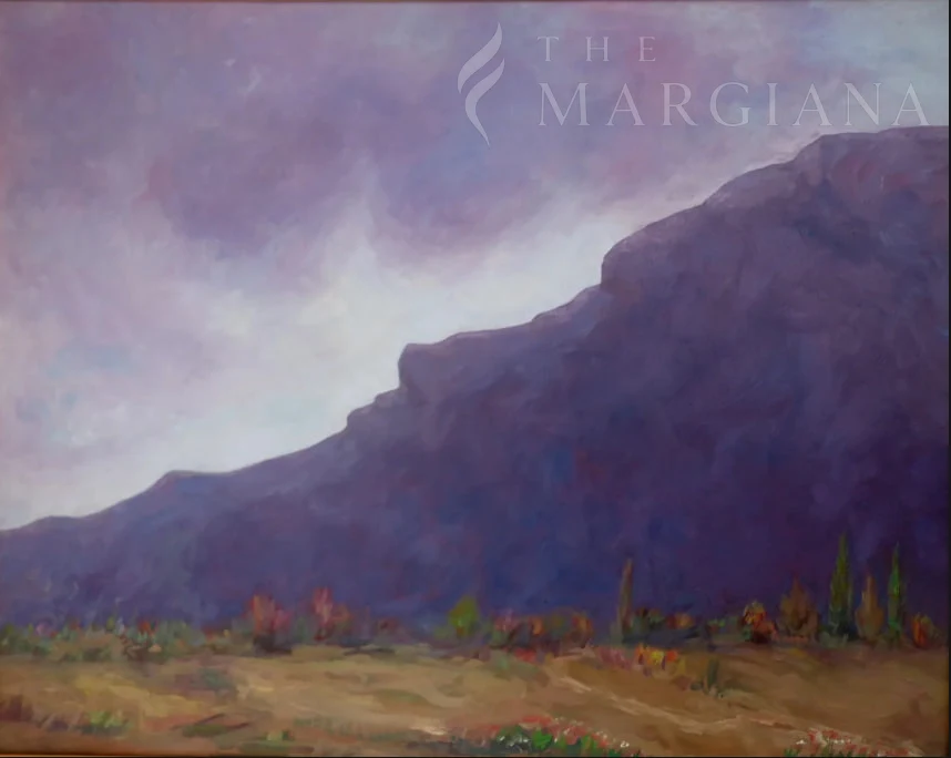 Mountain Silhouette, by Amangeldi Hydyrov, Oil on canvas