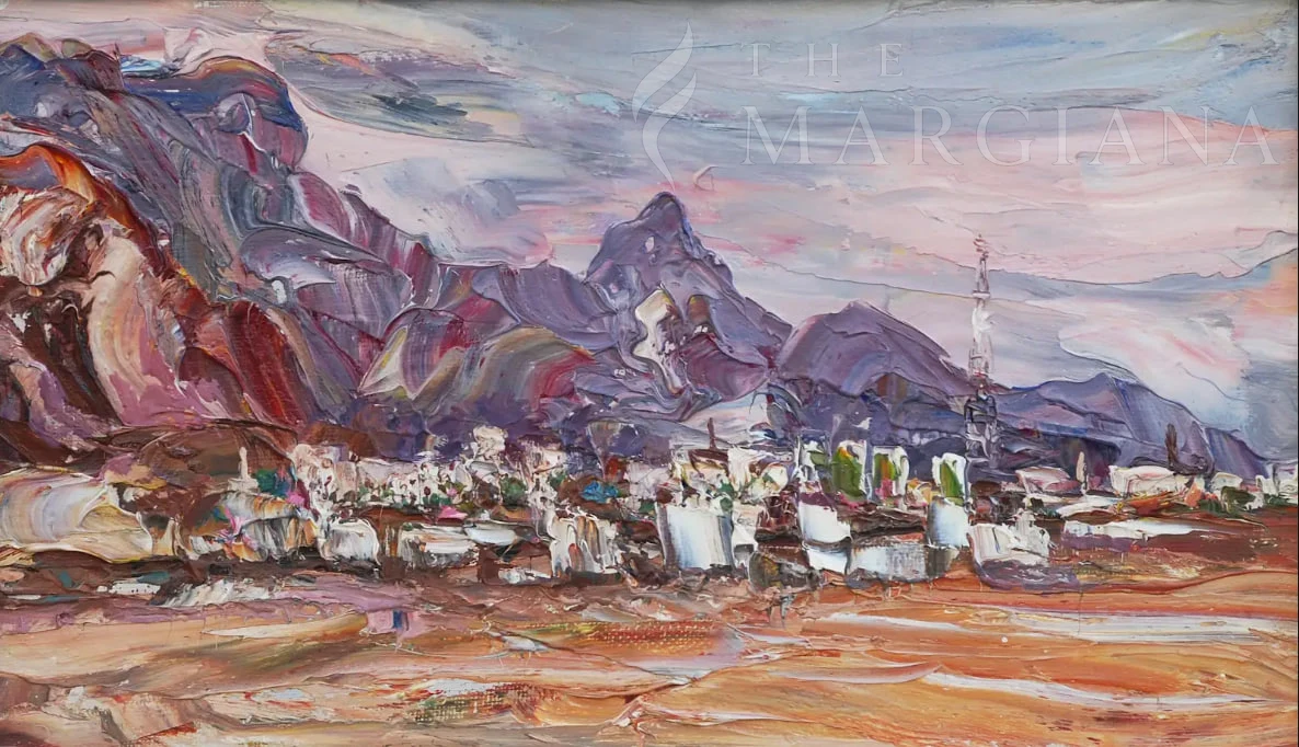 Balkanabat Foothills, by Amangeldi Hydyrov, Oil on canvas, 2000