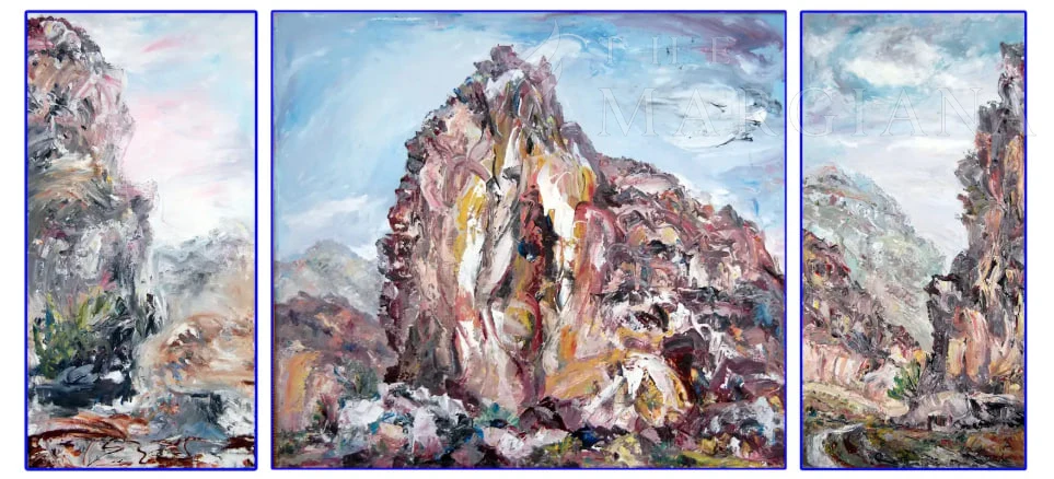 Melody of the Mountains (Triptych), by Amangeldi Hydyrov, Oil on canvas, 2008