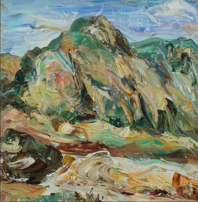 Mountain Forms, by Amangeldi Hydyrov, Oil on canvas, 1998