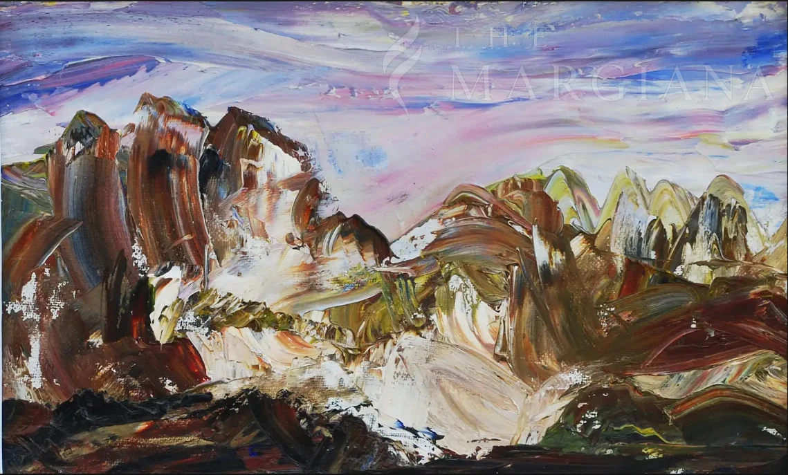 Echoes of the Mountains, by Amangeldi Hydyrov, Oil on canvas, 2000